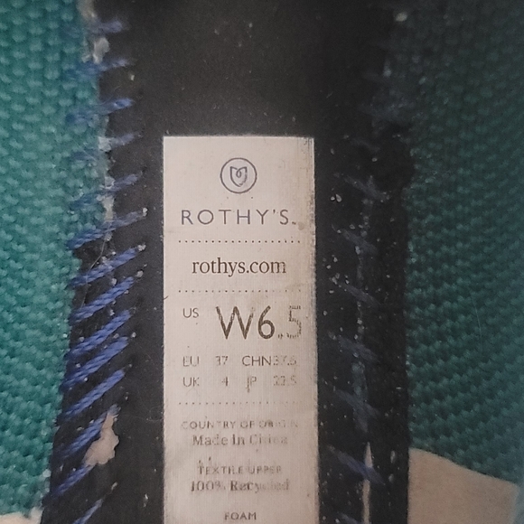 Rothys teal flats almond toe jade retired - Picture 4 of 6